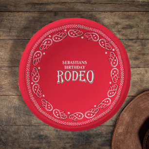 Cute Birthday Simple Rodeo Typography Red Bandana Papieren Kommen