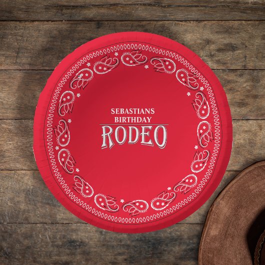 Cute Birthday Simple Rodeo Typography Red Bandana Papieren Kommen