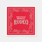 Cute Birthday Simple Rodeo Typography Red Bandana Servet (Voorkant)