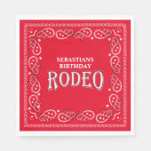 Cute Birthday Simple Rodeo Typography Red Bandana Servet (Voorkant)