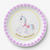 Cute Birthday Unicorn Papieren Bordje (Voorkant)