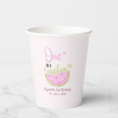Cute Birthday watermelon Girl one in a melon Papieren Bekers (Voorkant)