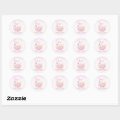 Cute Birthday watermelon Girl one in a melon Ronde Sticker (Vel)