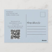 Cute Birthday Whimsical Blue Cupcake QR Code Briefkaart (Achterkant)