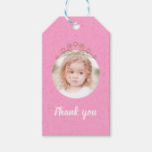 Cute Birthday Whimsical Princess Cute Tiara Foto Cadeaulabel (Voorkant)