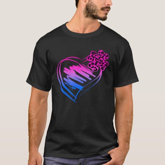 Cute Bisexual Irish Birish Leopard Shamrock Heart  T-shirt (Voorkant)