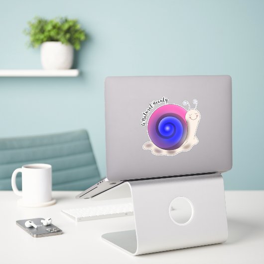 Cute Bisexual Pride Snail Sticker (Laptop op bureau)