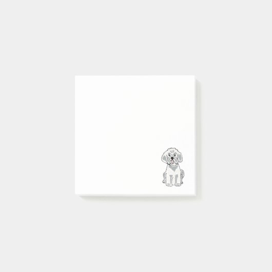 Cute Bixcon Frise Dog Cartoon Post-it® Notes (Voorkant)