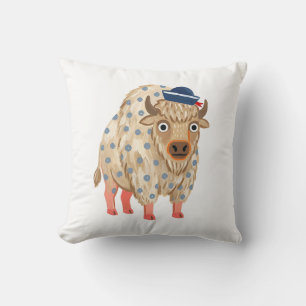 Cute Bizon Navy Stippen Worp Kussen