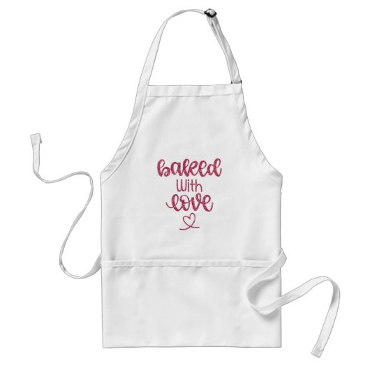 Cute Bked with Love Baking Apron Standaard Schort (Voorkant)