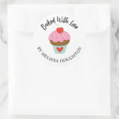 Cute Bked with Love Cupcake Sticker (Tas)