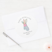 Cute "Bked with love" Klassic Round Sticker (Envelop)
