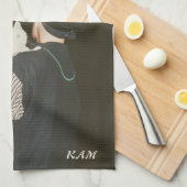 Cute Black achtergrond Foto Cat Dog Theedoek (Quarter Fold)