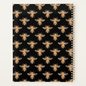 Cute Black and Gold Queen Bee Monogram Planner (Achterkant)