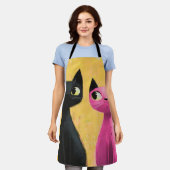 Cute Black and Pink Cat Tote Schort (Gedragen)