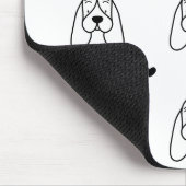 Cute Black and White Basset Hound Heart Pattern Muismat (Hoek)