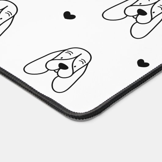 Cute Black and White Basset Hound Pattern Bureaumat (Hoek)