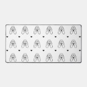 Cute Black and White Basset Hound Pattern Bureaumat (Voorkant)