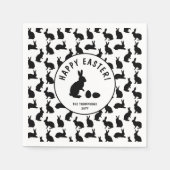 Cute Black And White Bunnies Modern Easter Servet (Voorkant)