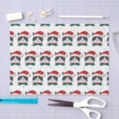 Cute Black and White Cat With Santa Hat Christmas Tissuepapier (Craft)