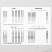 Cute Black and White Coffee Cup Coffee Shop Menu (Achterkant)