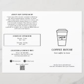 Cute Black and White Coffee Cup Coffee Shop Menu (Voorkant)