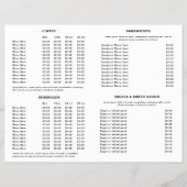 Cute Black and White Coffee Cup Coffee Shop Menu (Achterkant)