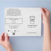 Cute Black and White Coffee Cup Coffee Shop Menu (Hand)