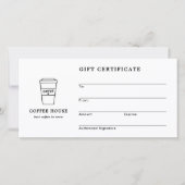 Cute Black and White Coffee Shop Gift Certificate (Voorkant)