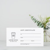 Cute Black and White Coffee Shop Gift Certificate (Staand voorkant)