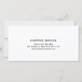 Cute Black and White Coffee Shop Gift Certificate (Achterkant)