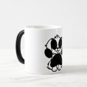 Cute Black and White Dog Mug Magische Mok (Voorkant links)