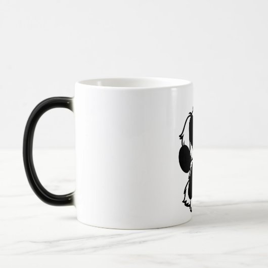 Cute Black and White Dog Mug Magische Mok (Links)