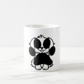 Cute Black and White Dog Mug Magische Mok (Center)