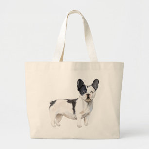 Cute black and white French Bulldog Grote Tote Bag