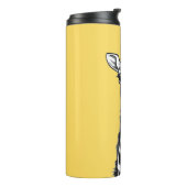 Cute Black and White Giraffe Tekening Yellow Thermosbeker (Gedraaid links)