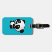 Cute black and white happy panda beer bagagelabel (Voorkant horizontaal)