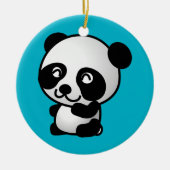 Cute black and white happy panda beer keramisch ornament (Voorkant)