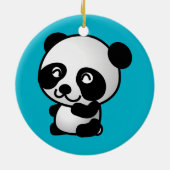 Cute black and white happy panda beer keramisch ornament (Achterkant)
