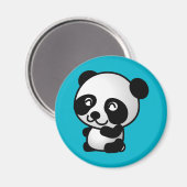 Cute black and white happy panda beer magneet (Voorkant / Achterkant)