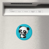Cute black and white happy panda beer magneet (Insitu (Vaatwasser))