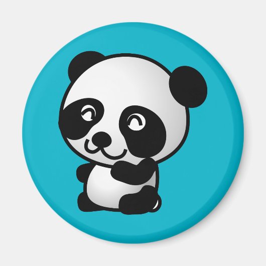 Cute black and white happy panda beer magneet (Voorkant)