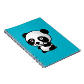 Cute black and white happy panda beer notitieboek (Rechterzijde)