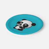 Cute black and white happy panda beer papieren bordje (Gekanteld)