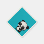 Cute black and white happy panda beer servetten (Hoek)