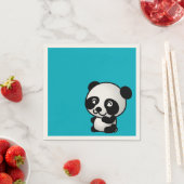 Cute black and white happy panda beer servetten (Insitu)