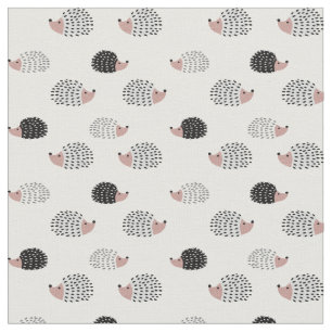 Cute black and white hedgeegel patroon stof