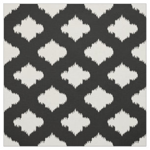 Cute black and white ikat Morocat patroon Stof