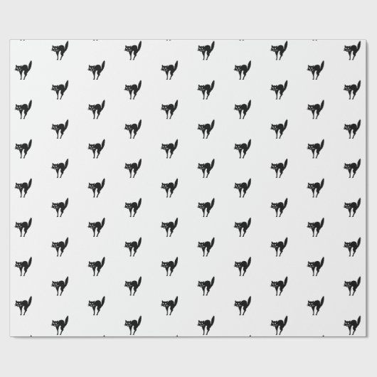 Cute black-and-white-kattencadeau cadeaupapier (Vlak)
