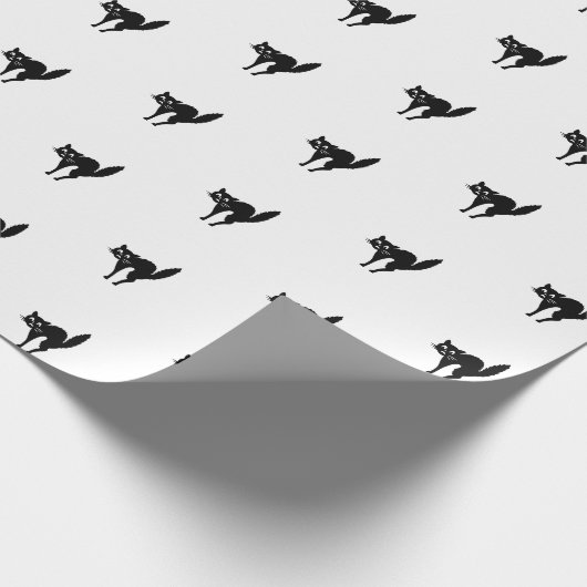 Cute black-and-white-kattencadeau cadeaupapier (Hoek)